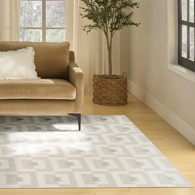 Nourison Nordic Ivory Beige 8' x 10' Scandinavian Area Rug - Image 11