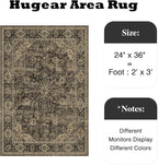 HUGEAR 2x3 Entryway Area Rug Retro Brown Small Rug Machine Washable Door Mat - Image 2