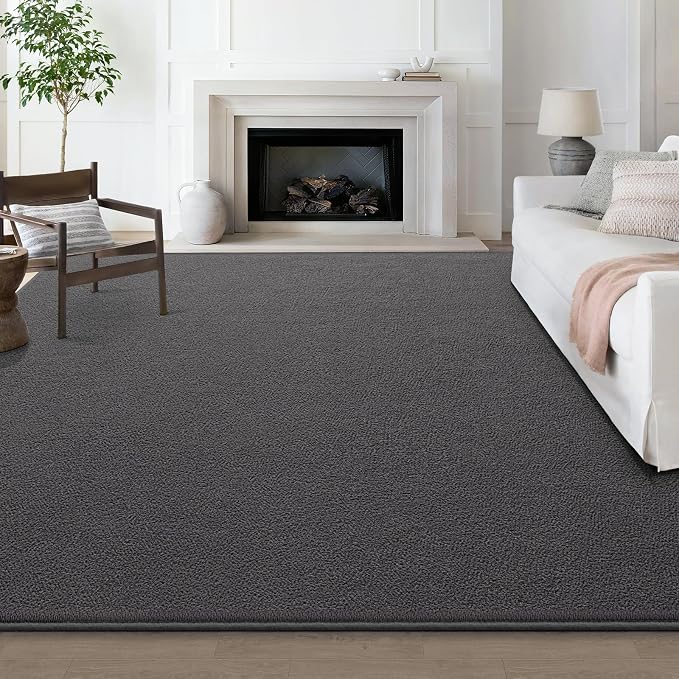 Large Modern Area Rugs for Living Room Bedroom, 6x9 Feet Dark Grey Ultra Soft - Image 8