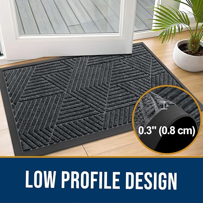 Kitinjoy Front Door Mat Outside Entrance, Sturdy Natural Dirt Trapper, Heavy - Image 5