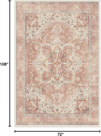 RUGGABLE Washable Area Rug – Kamran Rose Pink 6x9, Stain-Resistant, Non-Slip – - Image 2