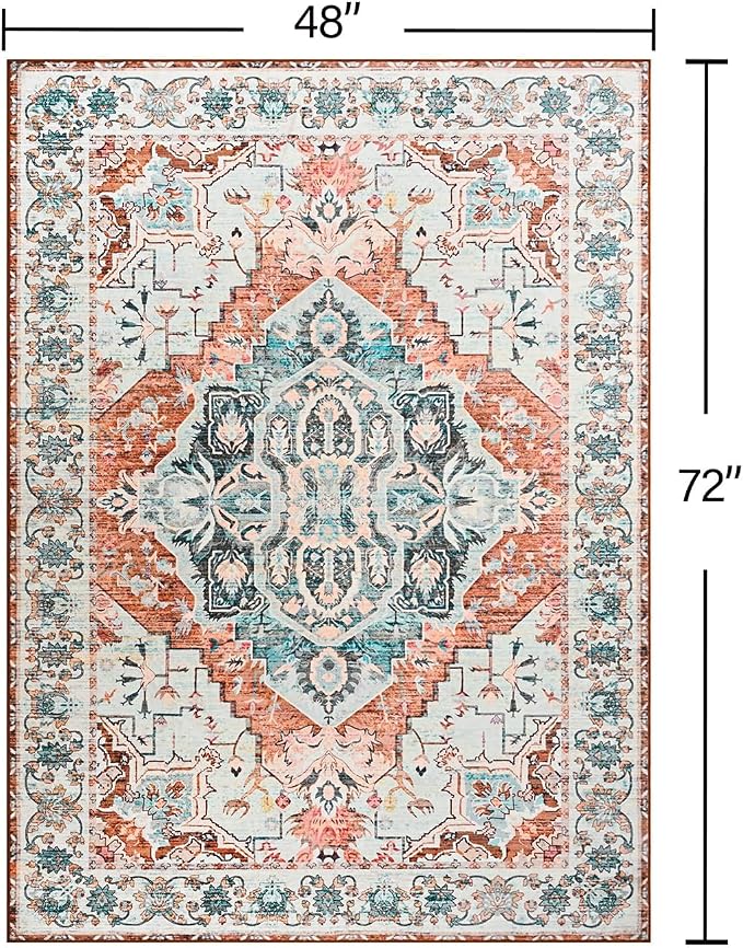 YJ.GWL Area Rugs for Living Room 4x6 Machine Washable Rugs for Bedroom - Image 2