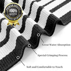 KOZYFLY Black and White Striped Doormat 2x3 Ft Small Area Rug Cotton Front - Image 4