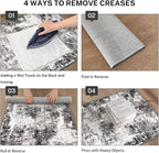 Modern Abstract Entryway Rug Indoor 2x3 Washable Non-Slip Soft Black Grey Small - Image 3