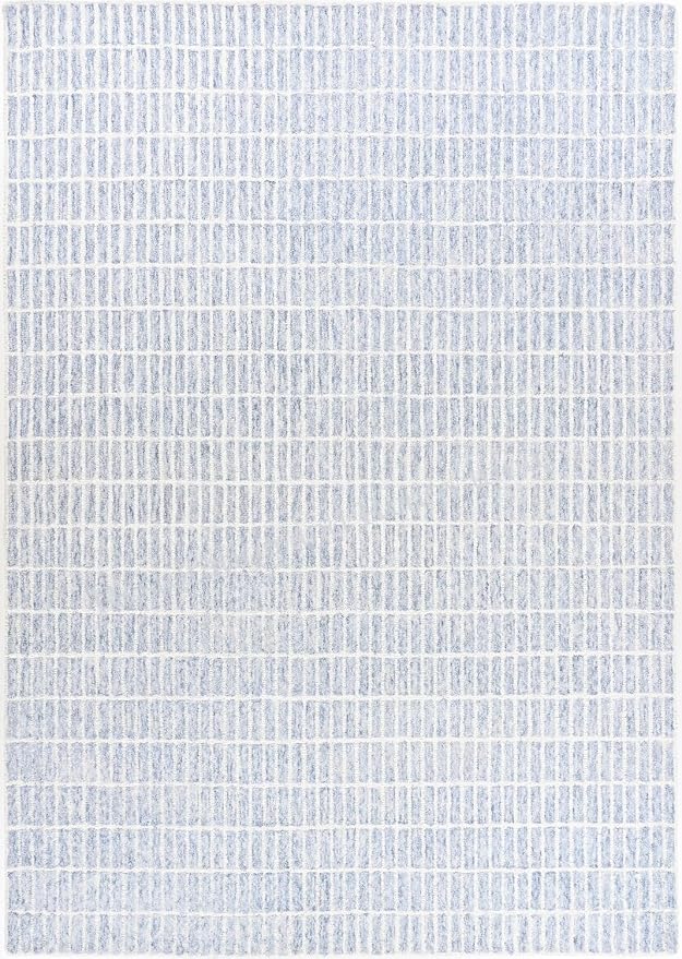 Hand-Tufted 100% Wool Area Rug – Unique Modern Geometric Grid Pattern, Soft by RestorationandRenovation