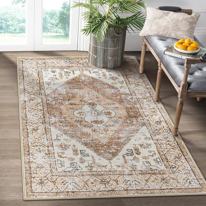 Lahome Boho Washable Living Room Area Rug 3x5 Throw Non-Slip Rugs - Image 9