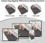 Bathroom Rugs 24x48 Non Slip Dark Grey Fluffy Bath Mat - Image 8