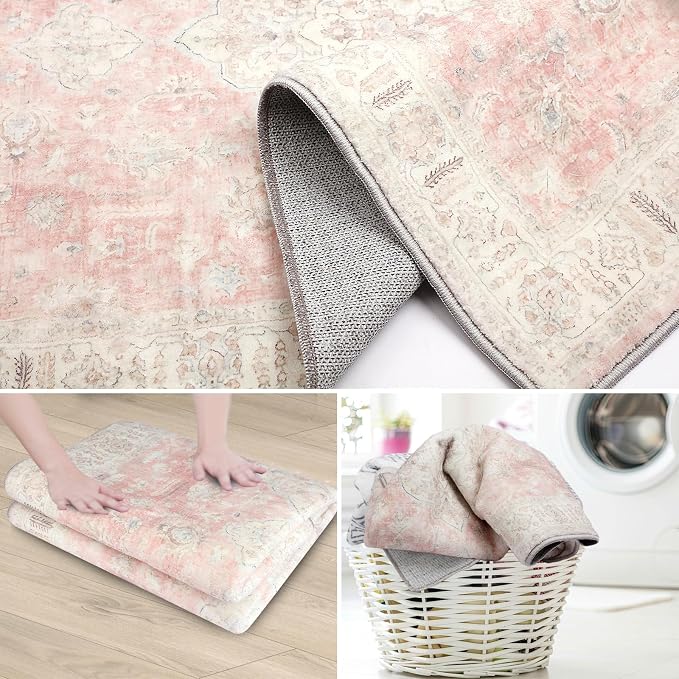 6’x9’ Washable Area Rugs for Living Room Bedroom Foldable Low Pile Non Slip - Image 8