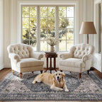 PURRUGS Vintage Farmhouse Boho Area Rug 5x7 ft, Non-Slip Machine Washable Rug - Image 2