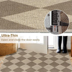 Easy Jute Checkered Entryway Rug, 2x3 Brown Modern Indoor Outdoor Doormat - Image 4