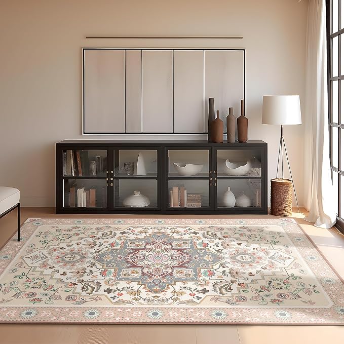 Phantoscope Washable Area Rug 5'x7' Non-Slip, Vintage Boho Rugs - Image 8