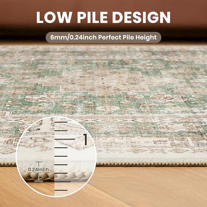 zesthome 9x12 Area Rugs, Stain Resistant Washable Rug, Ultra-Thin Rugs - Image 7