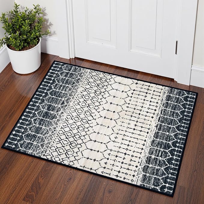 Lahome Moroccan Door Rugs for Entryway Indoor 2x3 Non-Slip Washable Front Door by Lahome