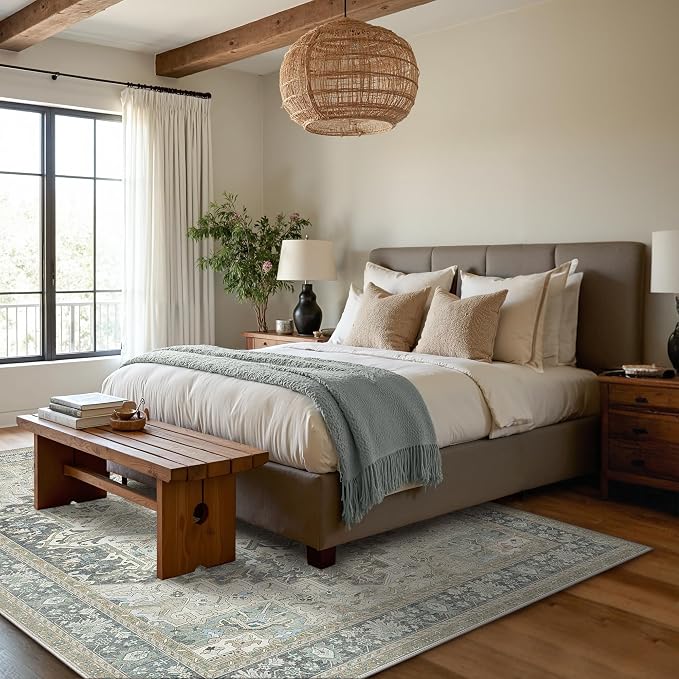 GENIMO 8X10 Area Rugs for Living Room, Machine Washable Vintage Floor Cover - Image 7