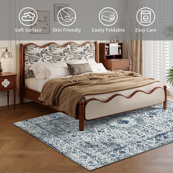 Easy-Going Area Rug 4x6 Washable Boho Rugs - Image 4
