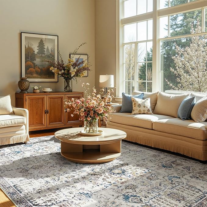 jinchan Kalen Area Rug 9x12 Washable Living Room Rug Vintage Indoor Large Floor - Image 4