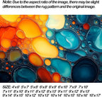 Modern Abstract Area Rug, Fluid Art Abstract Area Rug, Modern Colorful Bubbles - Image 2