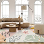 Lahome Washable Pink Area Rugs 9x12 Living Room Carpet Non-Slip Backing - Image 5