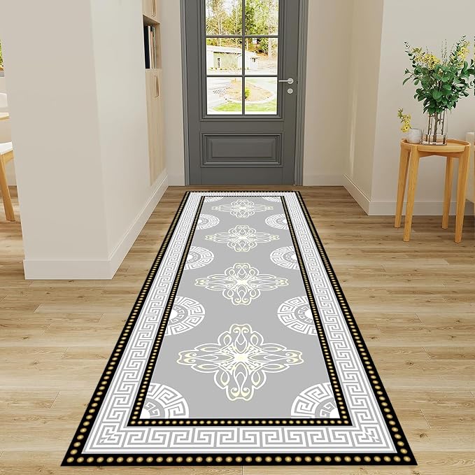 Boho Long Runners Carpet, Modern Geometric Bohemian Print by LHOMKCV
