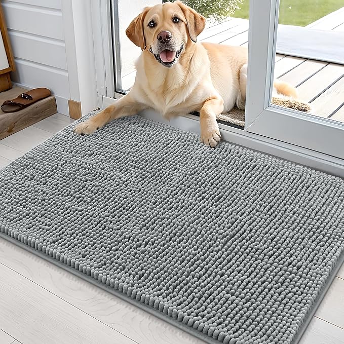 OLANLY Dog Door Mat for Muddy Paws 35x24, Absorbs Moisture and Dirt, Absorbent by OLANLY