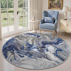 6x6 Round Area Rugs for Living Room, Modern Abstract Rug for Bedroom, by PADOOR
