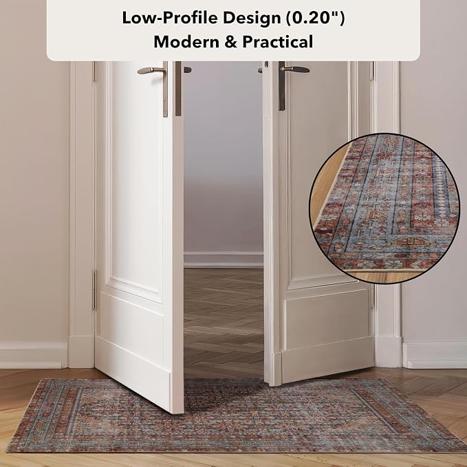 Kuden 4x6 Area Rug, Machine Washable Area Rug - Image 8