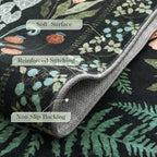 Floral Boho 5x7 Area Rugs for Living Room, Botanical Black Washable Bedroom Rug - Image 5