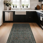 Dark Green Washable 3x6 Large Entryway Runner Rug Indoor, Non-Slip Floor Rugs - Image 2