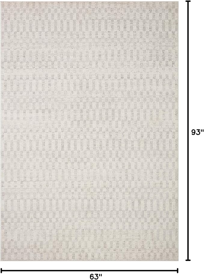 Loloi Kamala Collection KAM-05 Ivory/Grey 5'-3" x 7'-9" Area Rug - Image 2