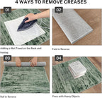 Modern Abstract Hallway Runner Rug, Forest Green Washable Kitchen Runner - Image 3