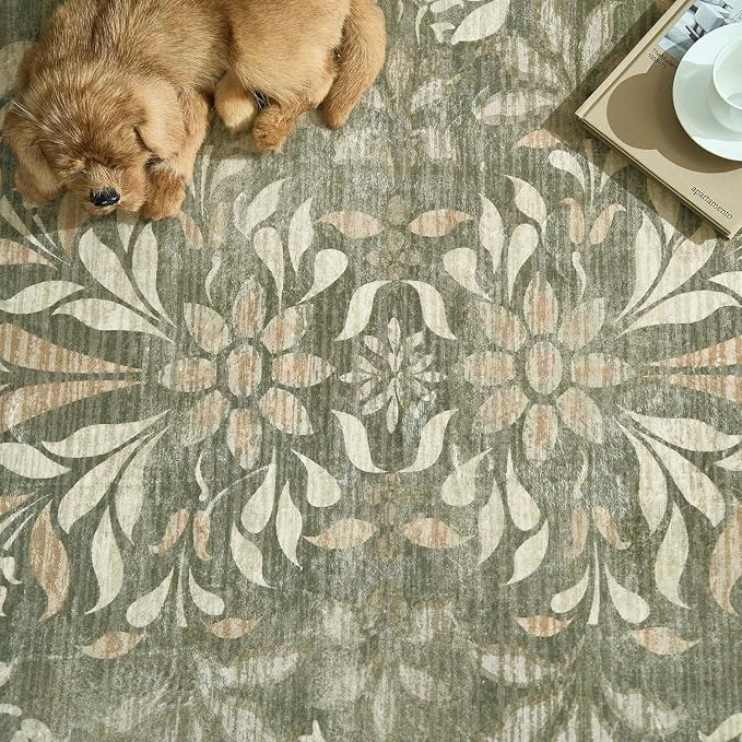 jinchan Hallway Runner Rug 2x8 Vintage Floral Distressed Design - Image 6
