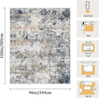 8x10 Washable Area Rug for Living Room, Kids and Pets Friendly for Bedroom - Image 2