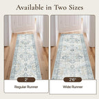 GENIMO Runner Rug 2'6''x8, Non Slip Vintage Hallway Runner Rugs, Low Pile - Image 4