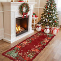 Lahome Floral Christmas Runner Rug, 2x6 Red Christmas Rug Runner Non Slip by Lahome