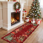 Lahome Floral Christmas Runner Rug, 2x6 Red Christmas Rug Runner Non Slip by Lahome