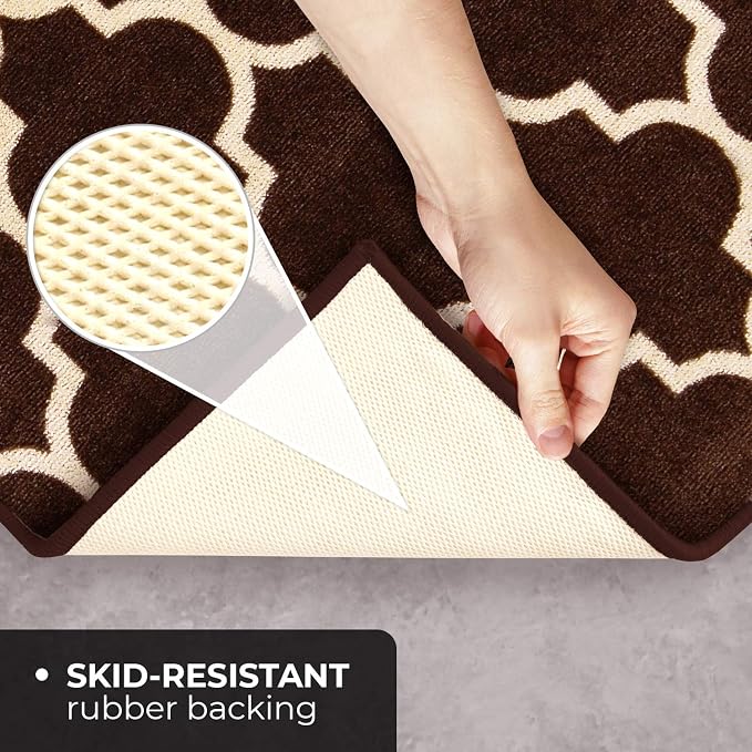 House, Home and More Skid-Resistant Carpet Runner – Moroccan Trellis Lattice – - Image 4