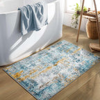 Entrance Rugs Indoor 2x3 Blue Entry Rug Washable Abstract Small Area Rug - Image 6