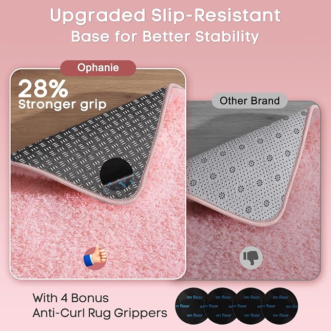 Ophanie 3x5 Pink Rug, Bedside Preppy Dorm Area Rug, College Essentials Non Slip - Image 4