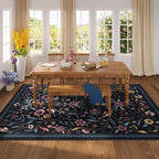 Vintage Medallion Floral 5x7 Area Rugs, Machine Washable Non-Slip, Low Pile - Image 4
