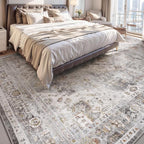 AMOAMI-6FT Round Rug-Rugs for Living Room-Vintage Soft Grey Rugs for - Image 7