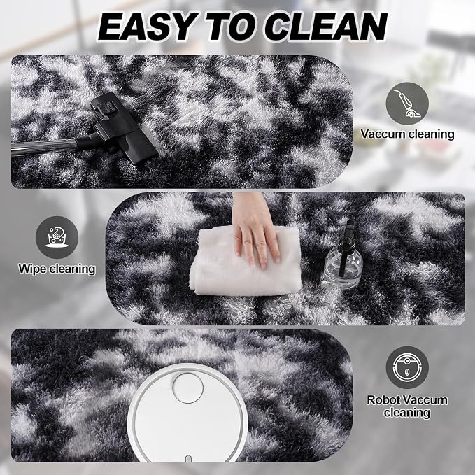 Fluffy Rug for Living Room Shaggy Area Rugs High Pile Fuzzy Rug Non-Slip Indoor - Image 6