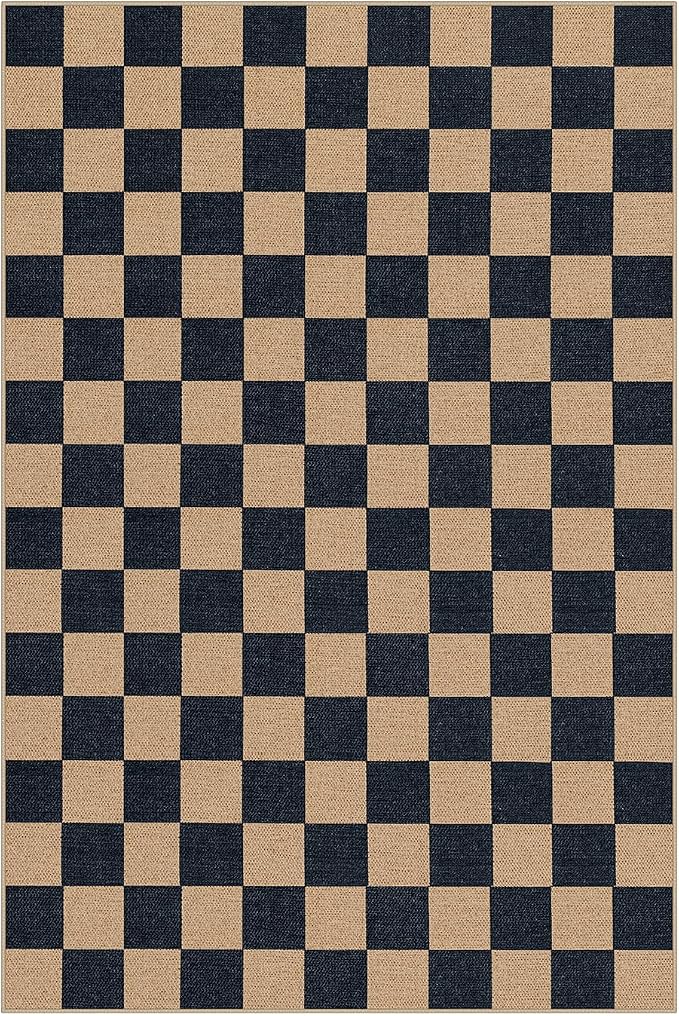 Lahome Checkered Easy Jute Carpet, Washable Area Rug 6x9 Neutral Outdoor Patio - Image 8