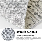 KUTA 3x5 Entryway Rug, Ultra Soft Distressed Geometric Print Throw Carpet - Image 6