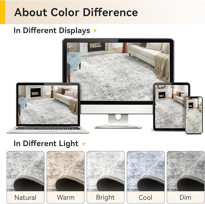 Washable Area Rugs 2'x6' Non-Slip Modern Abstract Soft - Image 9