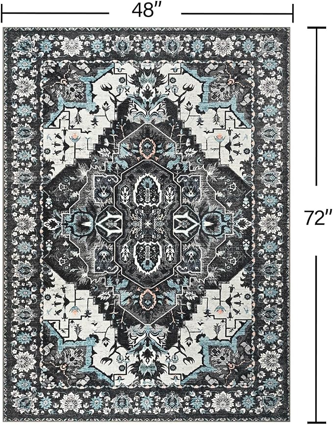 YJ.GWL Area Rugs for Living Room 4x6 Machine Washable Rugs for Bedroom - Image 2