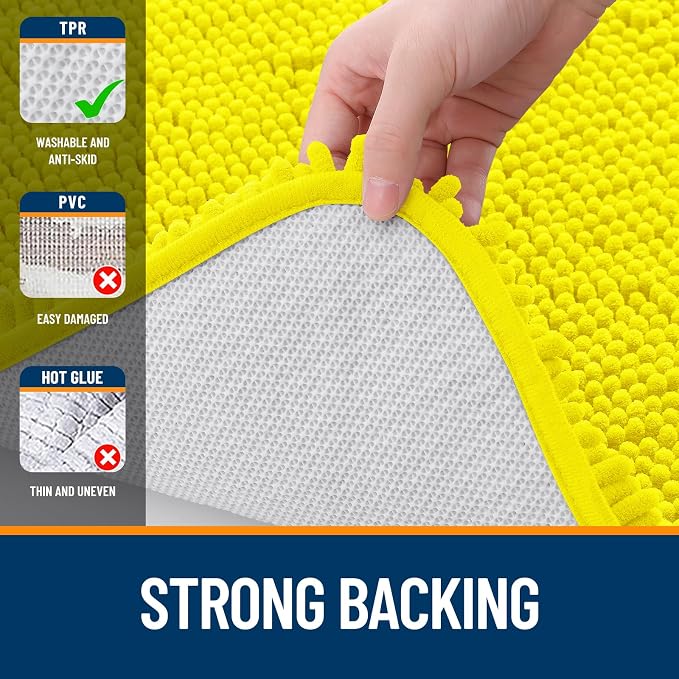 OLANLY Bathroom Rugs 44x24, Extra Soft Absorbent Chenille Bath Rugs, Rubber - Image 7