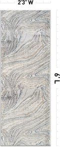 Rugshop Marble Swirl Distressed Gray Area Rug Modern Indoor Rug - Image 2