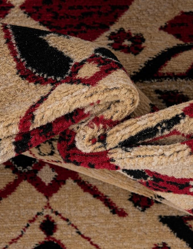 Unique Loom Taftan Collection Border Geometric Tribal Inspired Design Area Rug - Image 6