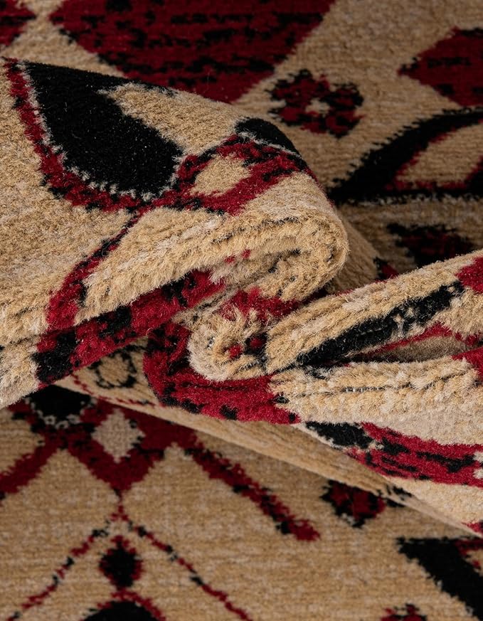 Unique Loom Taftan Collection Border Geometric Tribal Inspired Design Area Rug - Image 6