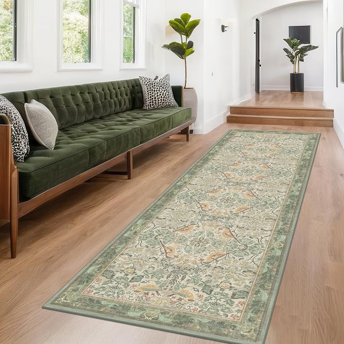 10 ft Long Sage Runner Rugs for Hallways - Image 3